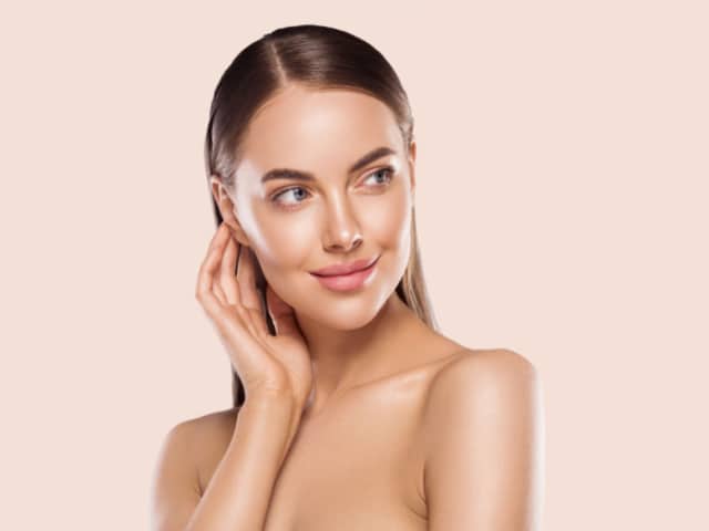 Woman beauty face healthy clean fresh skin natural make up